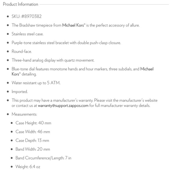 Michael Kors purple and black bradshaw watch - Picture 6 of 8